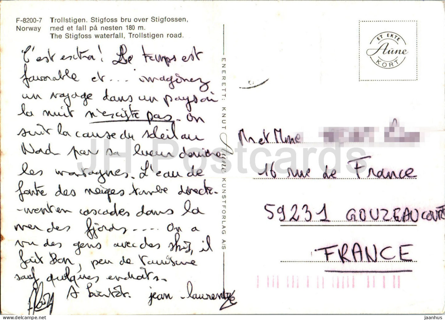 La cascade de Stigfoss - Route de Trollstigen - F-8200 - Norvège - occasion