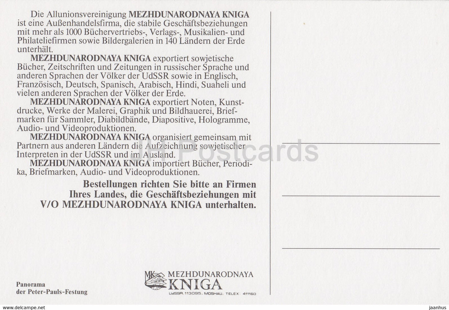 Leningrad - St. Petersburg - Peter-und-Paul-Festung - Russland UdSSR - unbenutzt