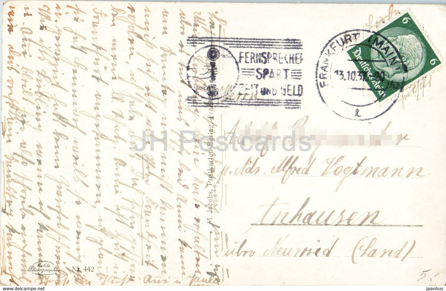 Francfort-sur-le-Main - Romer - 1937 - carte postale ancienne - Allemagne - utilisé