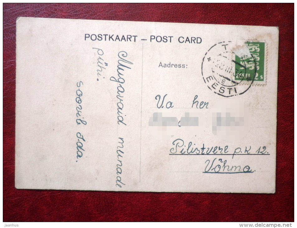 Easter Greeting Card - eggs - circulated in 1934 - Estonia - used - JH Postcards