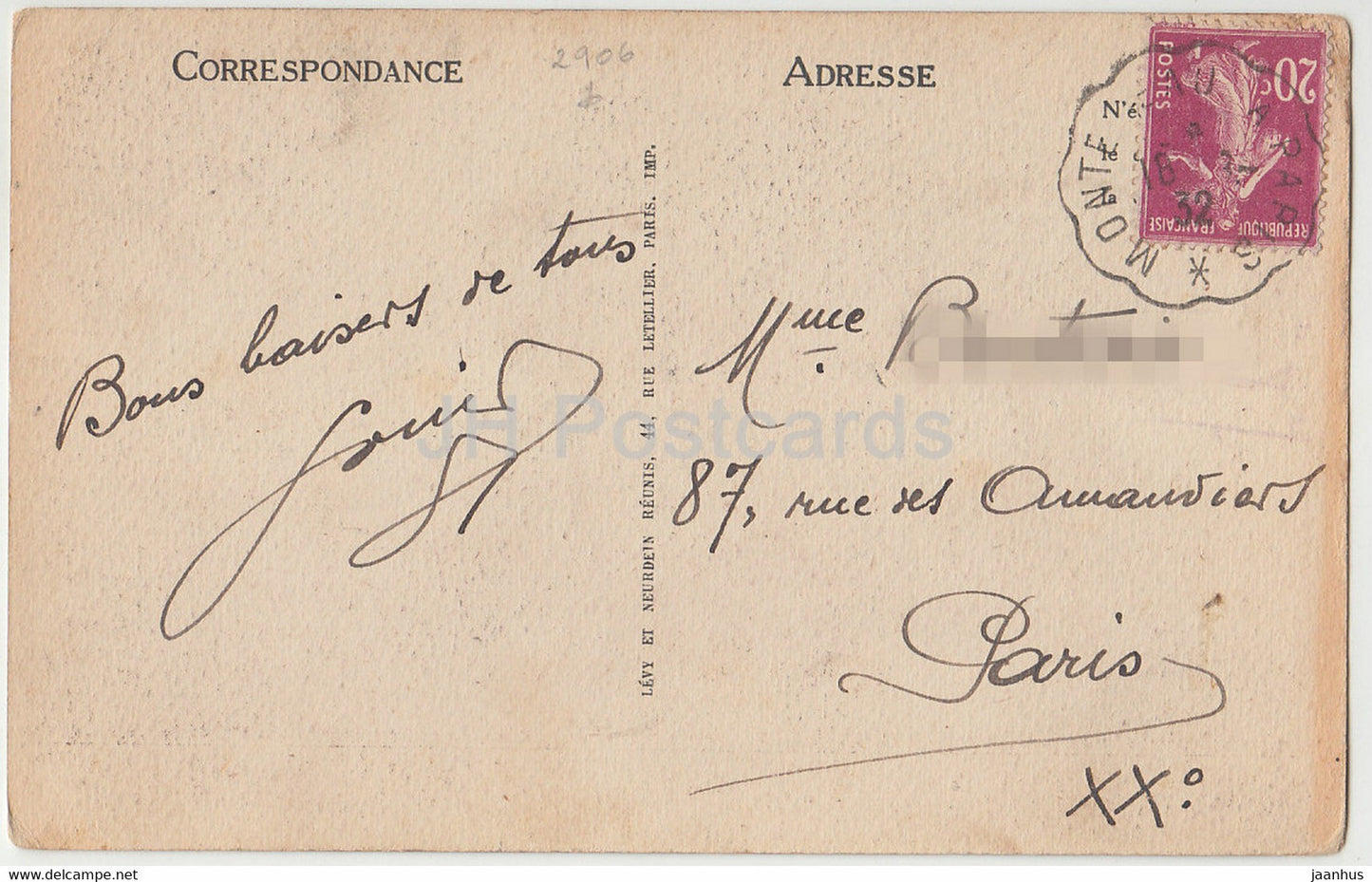 Von Thomery – Bords de la Seine – alte Postkarte – 1932 – Frankreich – gebraucht