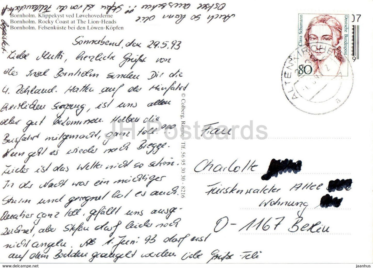 Bornholm - Rocky Coast at the Lion Heads - 1993 - Denmark - used