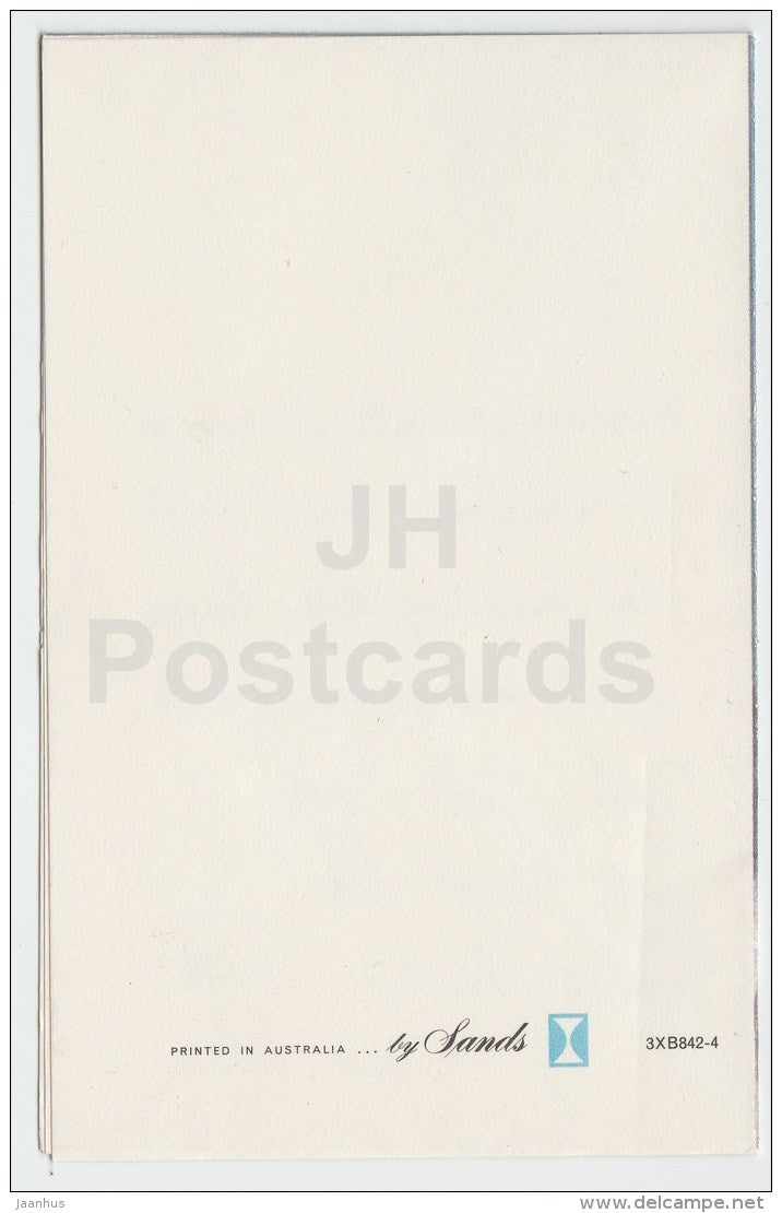 New Year Greeting Card - christmas bells - church - houses - Australia - used - JH Postcards