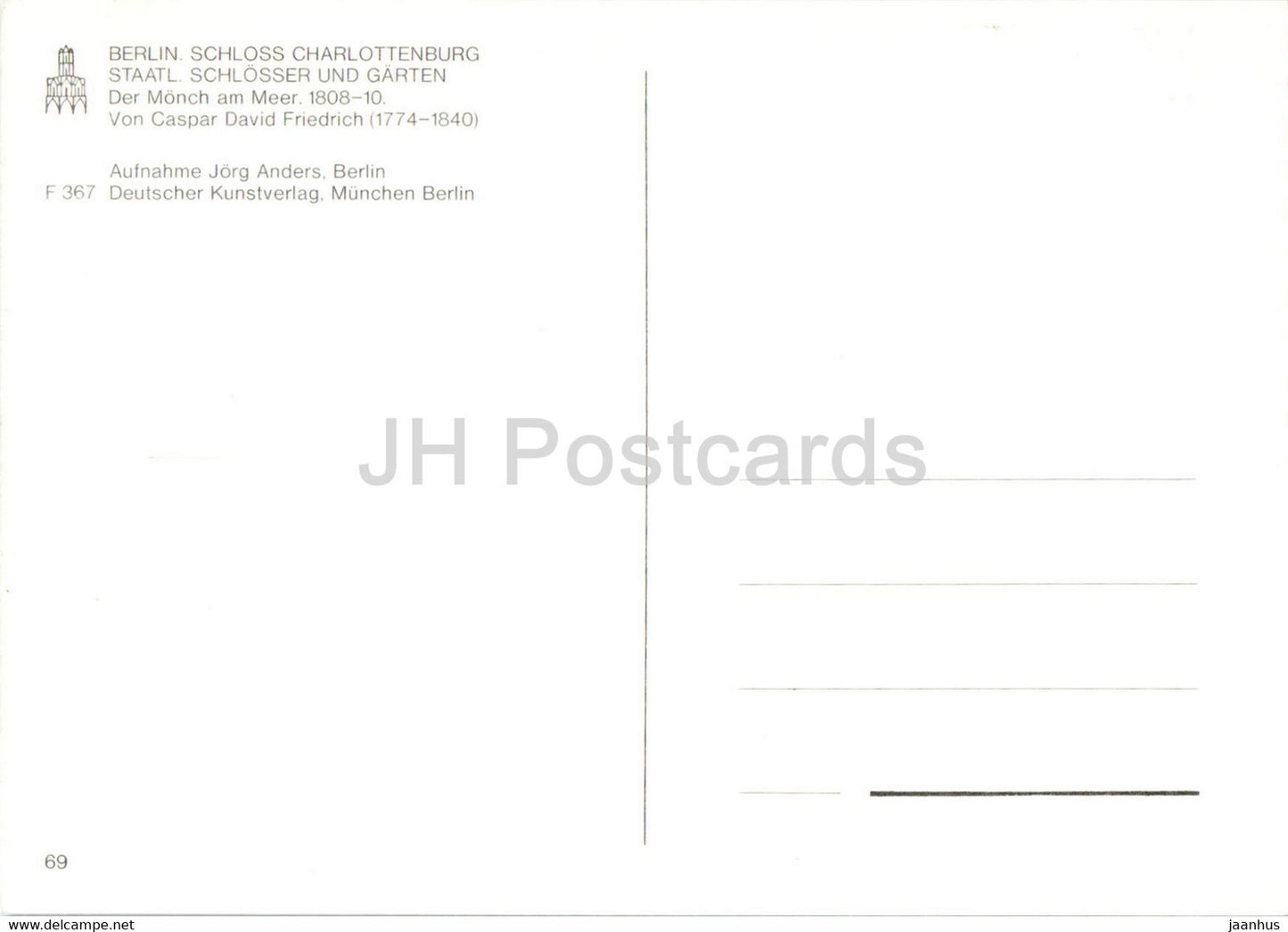 painting by Caspar David Friedrich - Der Monch am Meer - German art - Germany - unused