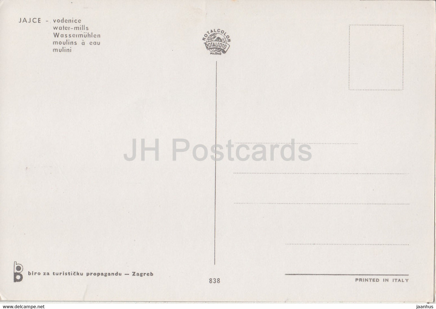 Jajce - vodenice - water mills - Yugoslavia - Bosnia and Herzegovina - unused