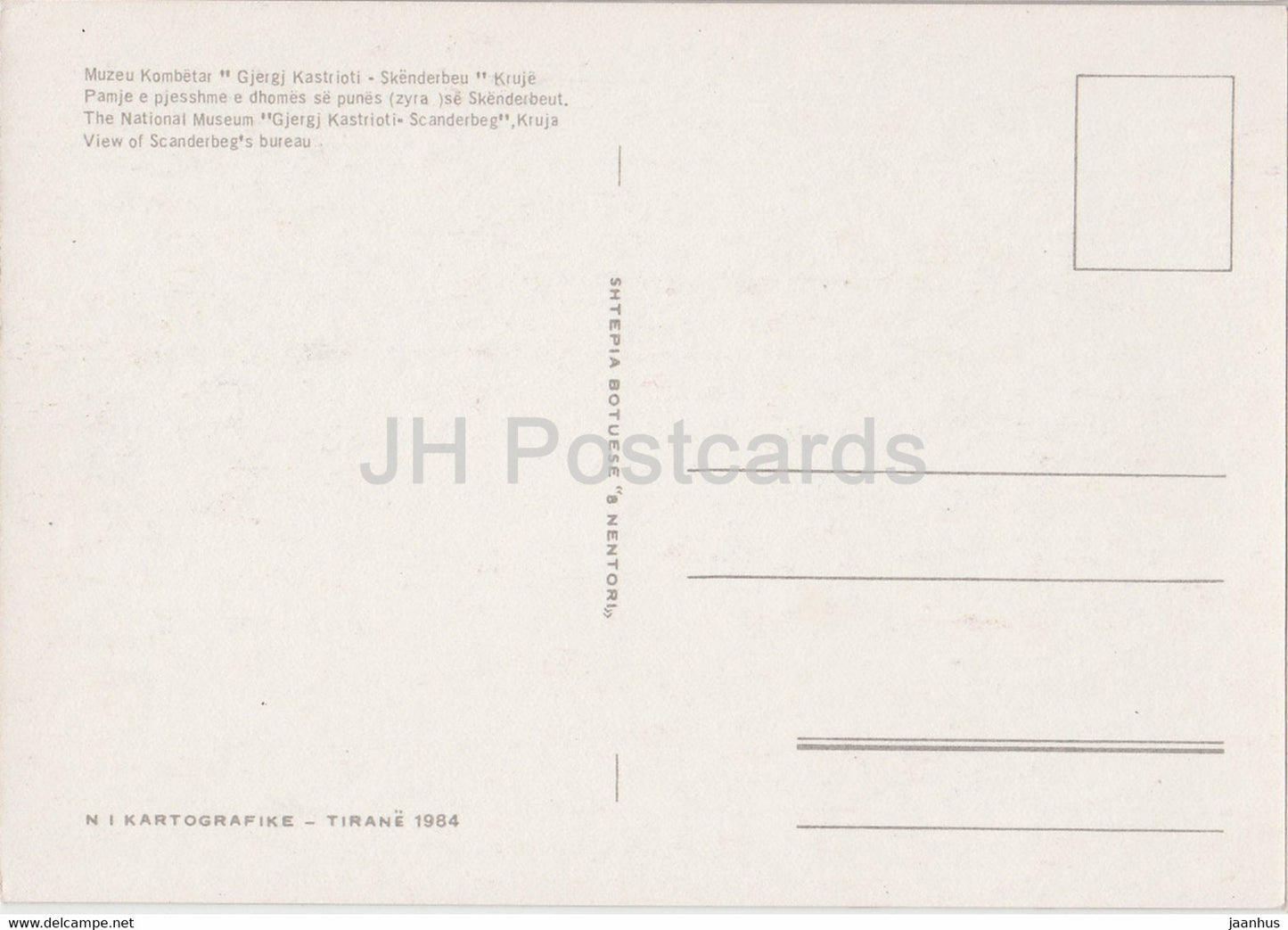 Das Nationalmuseum Gjergj Kastrioti Scanderbeg – Ansicht von Scanderbegs Büro – Albanien – unbenutzt