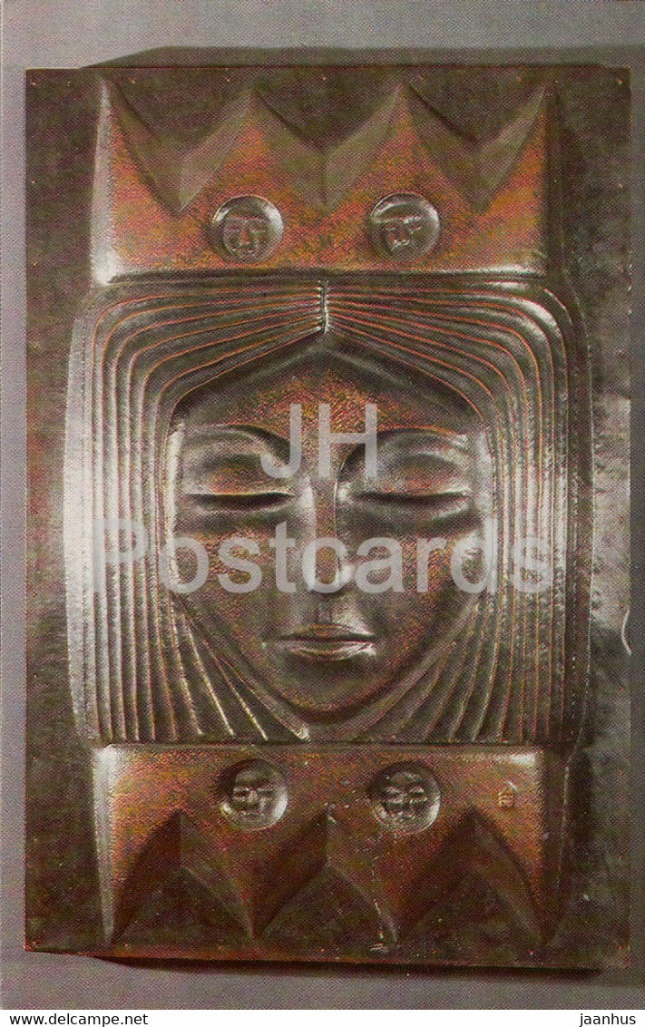 Decorative Panel Sorrow by A. Uustalu - Metalwork and Stamped Leather from Estonia - 1978 - Russia USSR - unused - JH Postcards