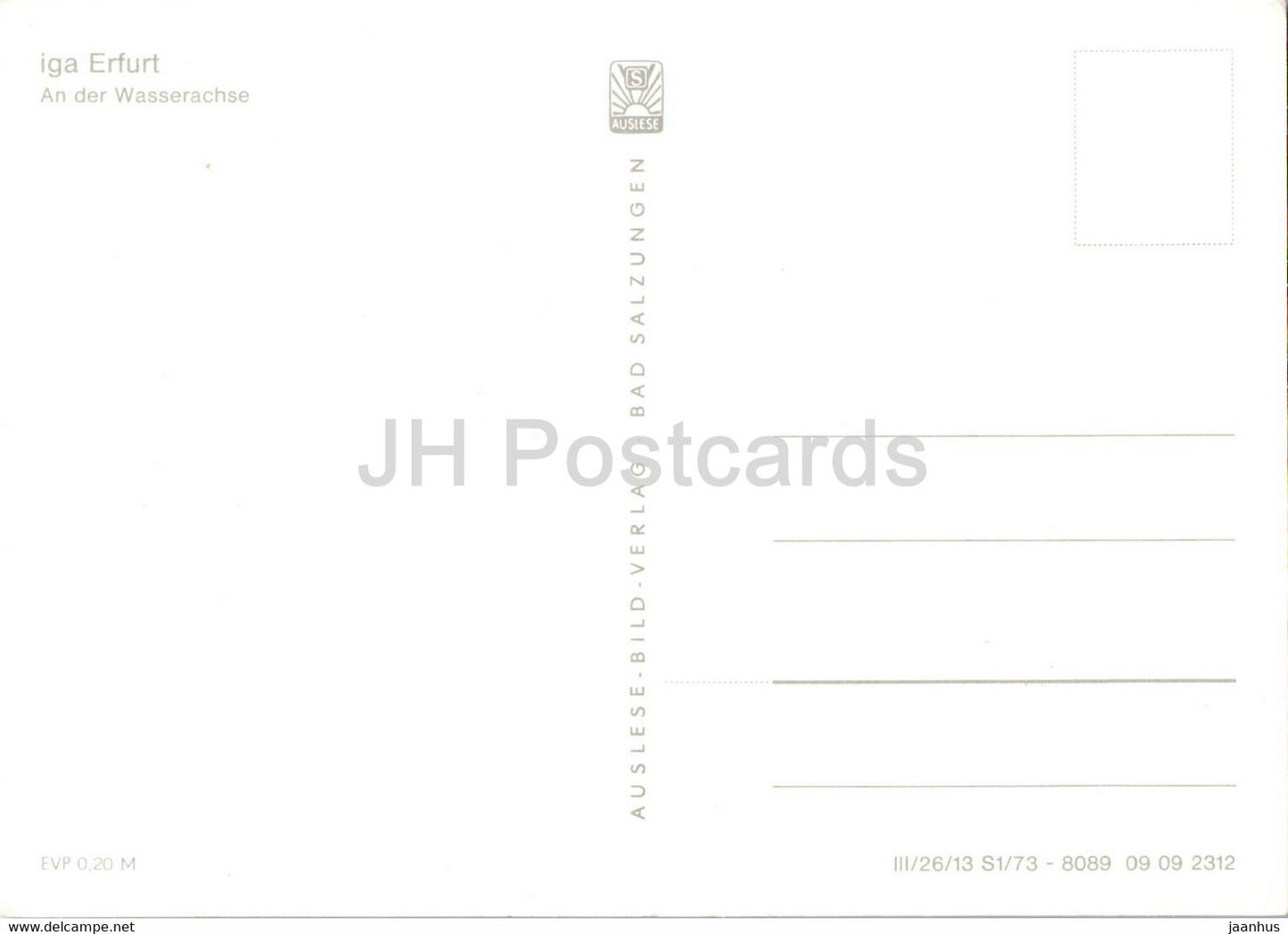 Iga Erfurt - An der Wasserachse - Germany DDR - unused