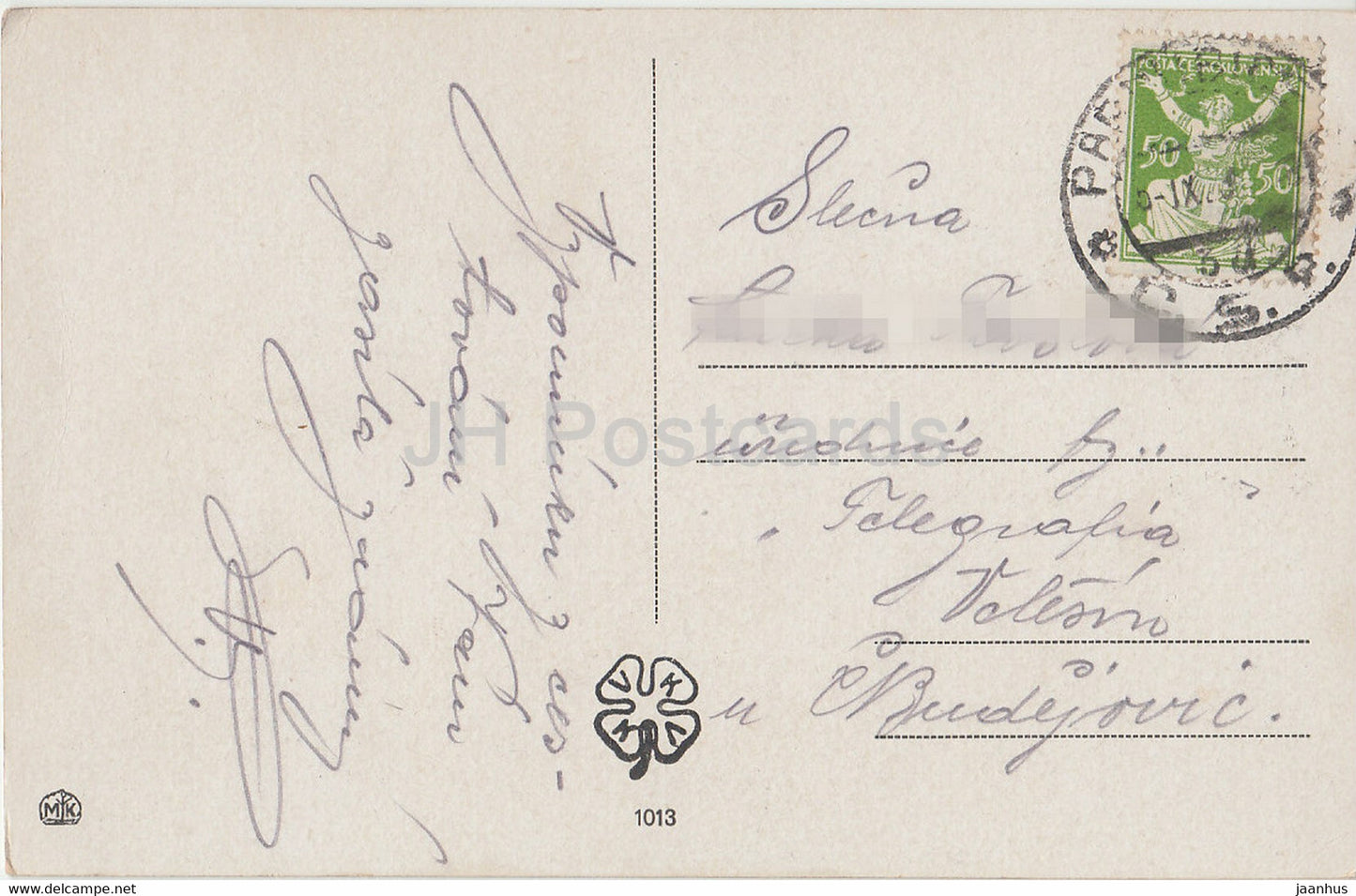 painting by J. Manes - Pri mesicku - 1013 - old postcard - Czech art - Czech Republic - unused