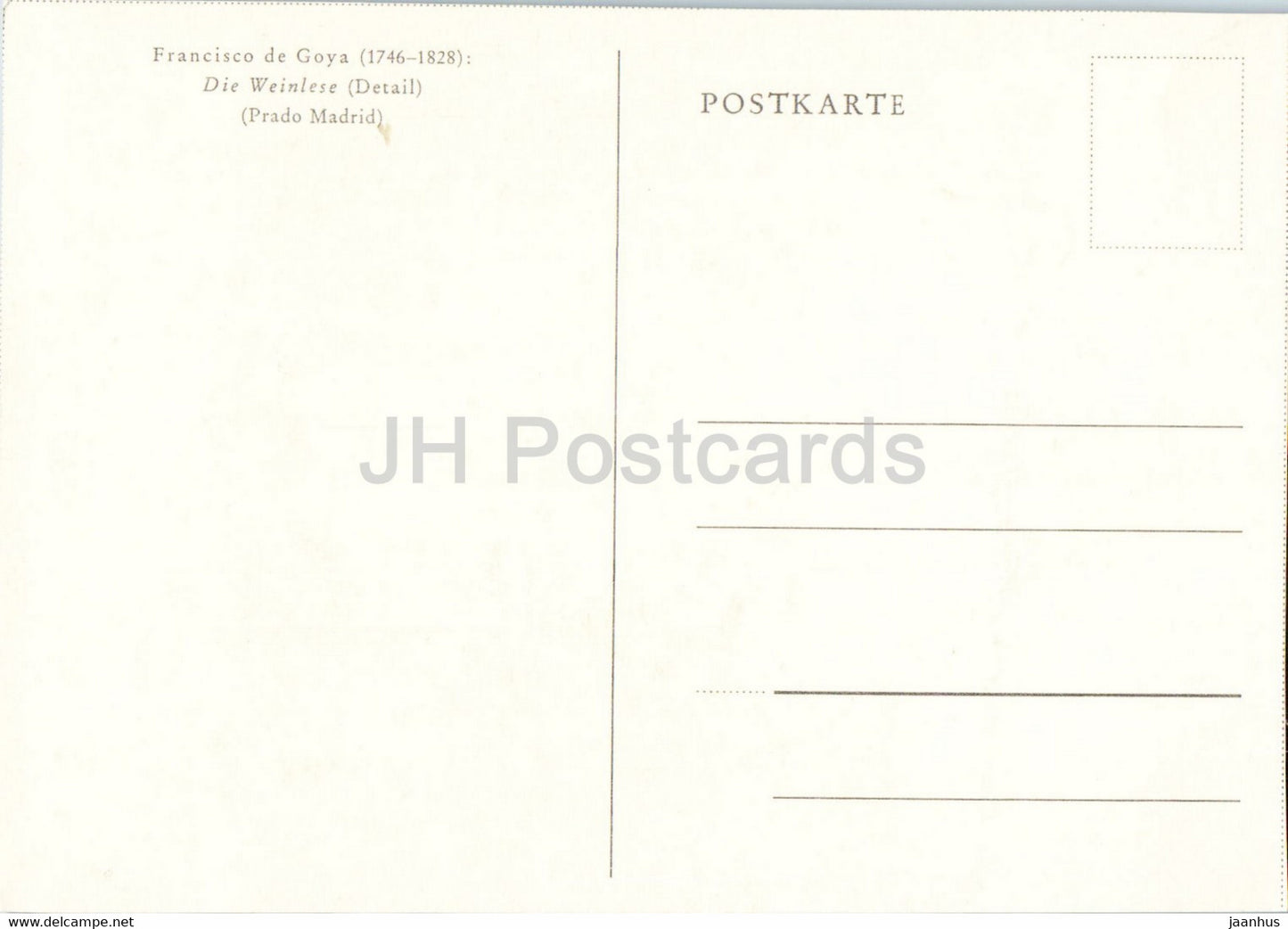 painting by Francisco de Goya - Die Weinlese - The Vintage - Spanish art - Germany - unused