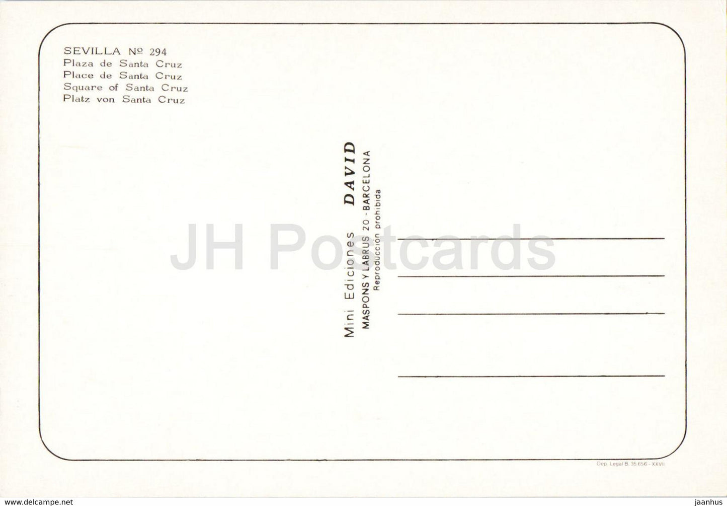 Sevilla - Plaza de Santa Cruz - square - 294 - Spain - unused