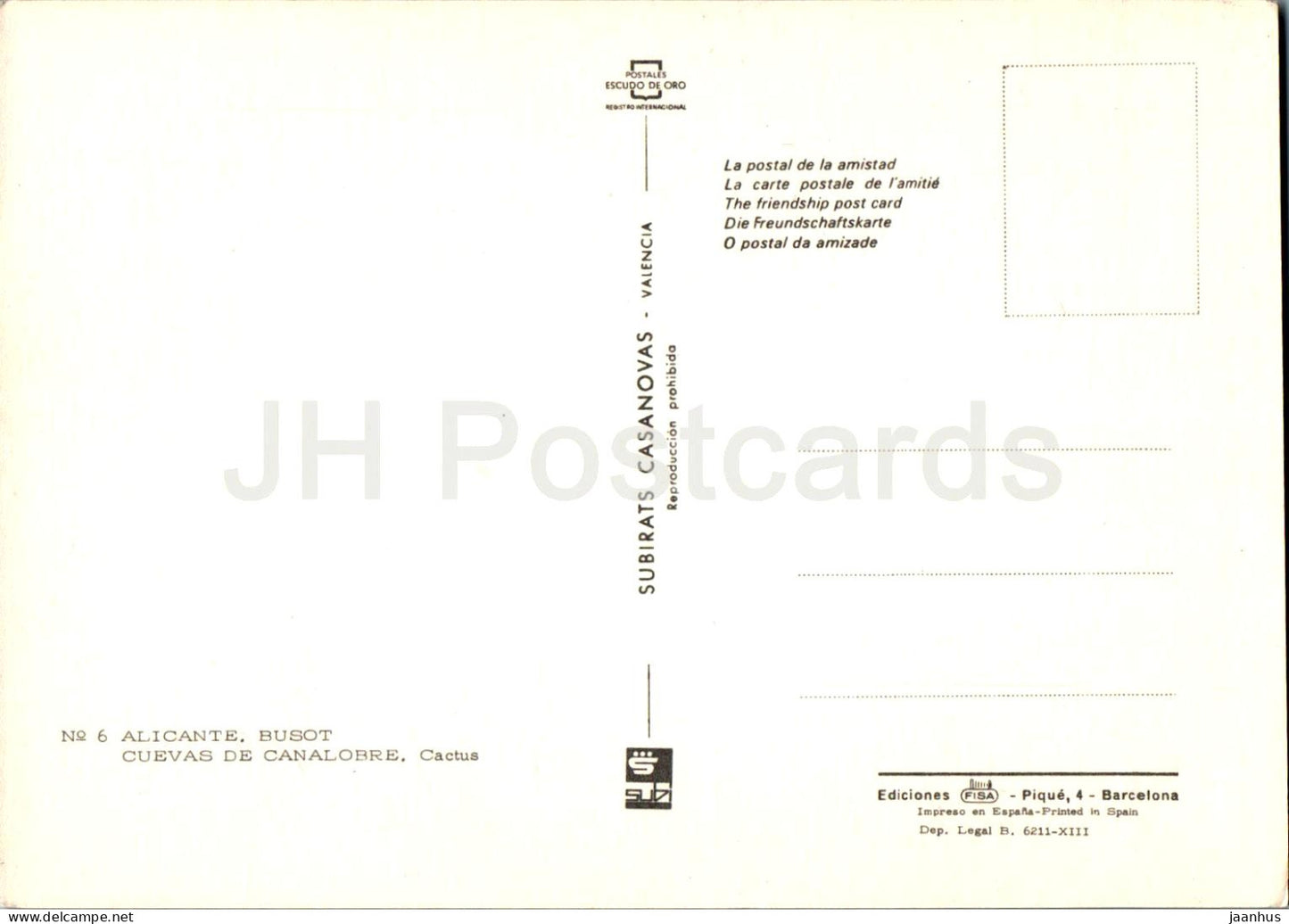 Alicante - Busot - Cuevas de Canalobre - Kaktus - Höhle - 6 - Spanien - unbenutzt