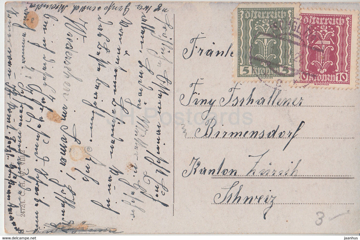 Easter Greeting Card - Gesegnete Ostern - Jesus - old postcard - 1922 - Germany - used