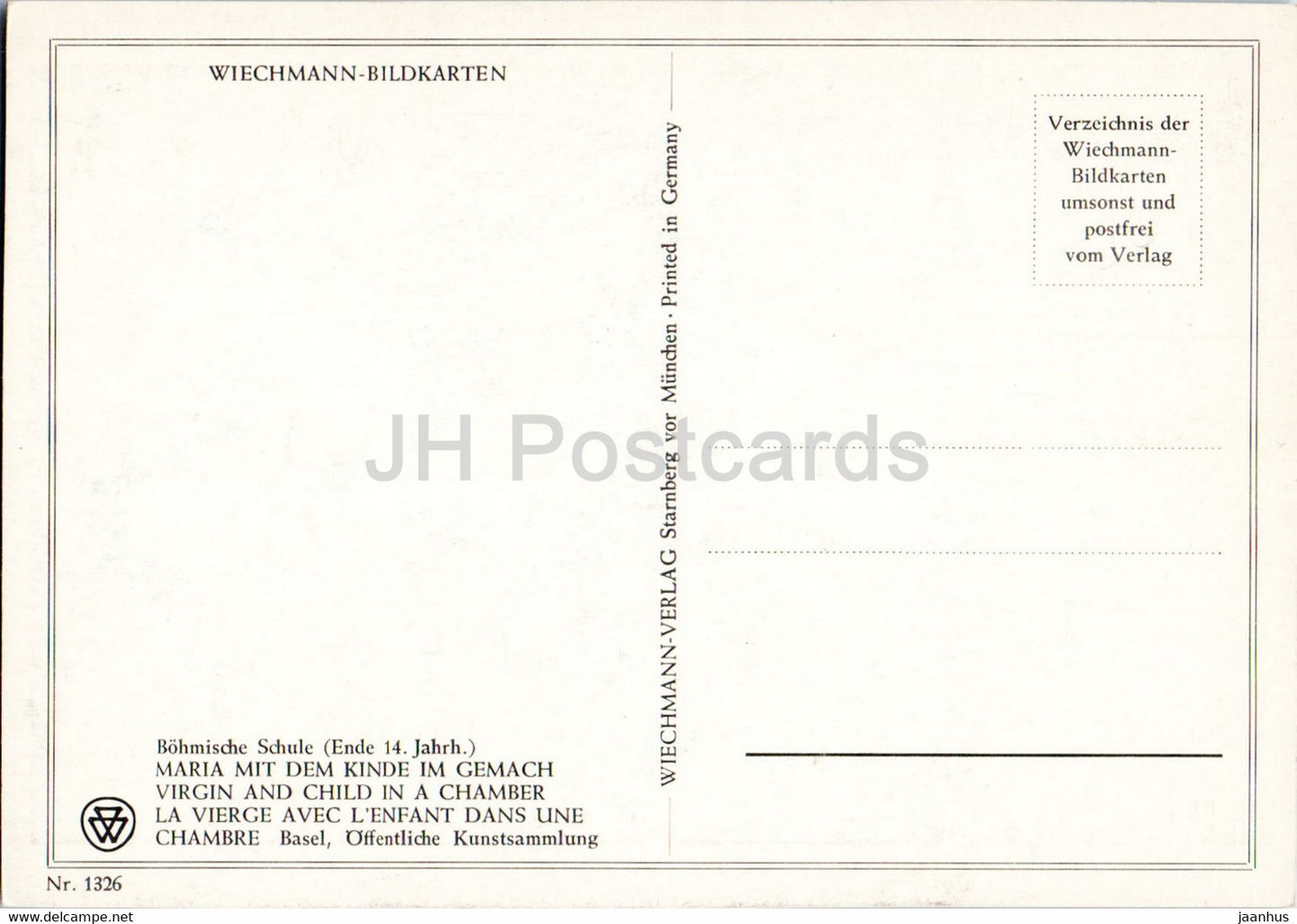 painting - Bohmische Schule - Bohemian School - Maria mit dem Kinde im Gemach - Virgin and Child art - Germany - unused