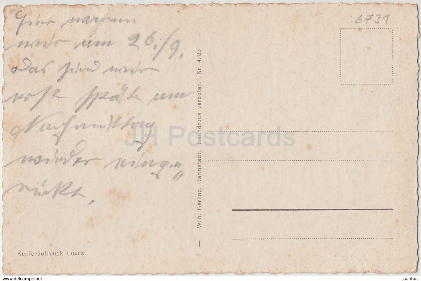 Burgruine Frankenstein ad Bergstr 397 m - Burgeingang alter Linde - alte Ansichtskarte - Deutschland - gebraucht