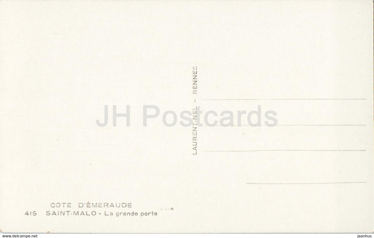 Saint Malo - La Grande Porte - bus - car - Cote D'Emeraude - 415 - old postcard - France - unused