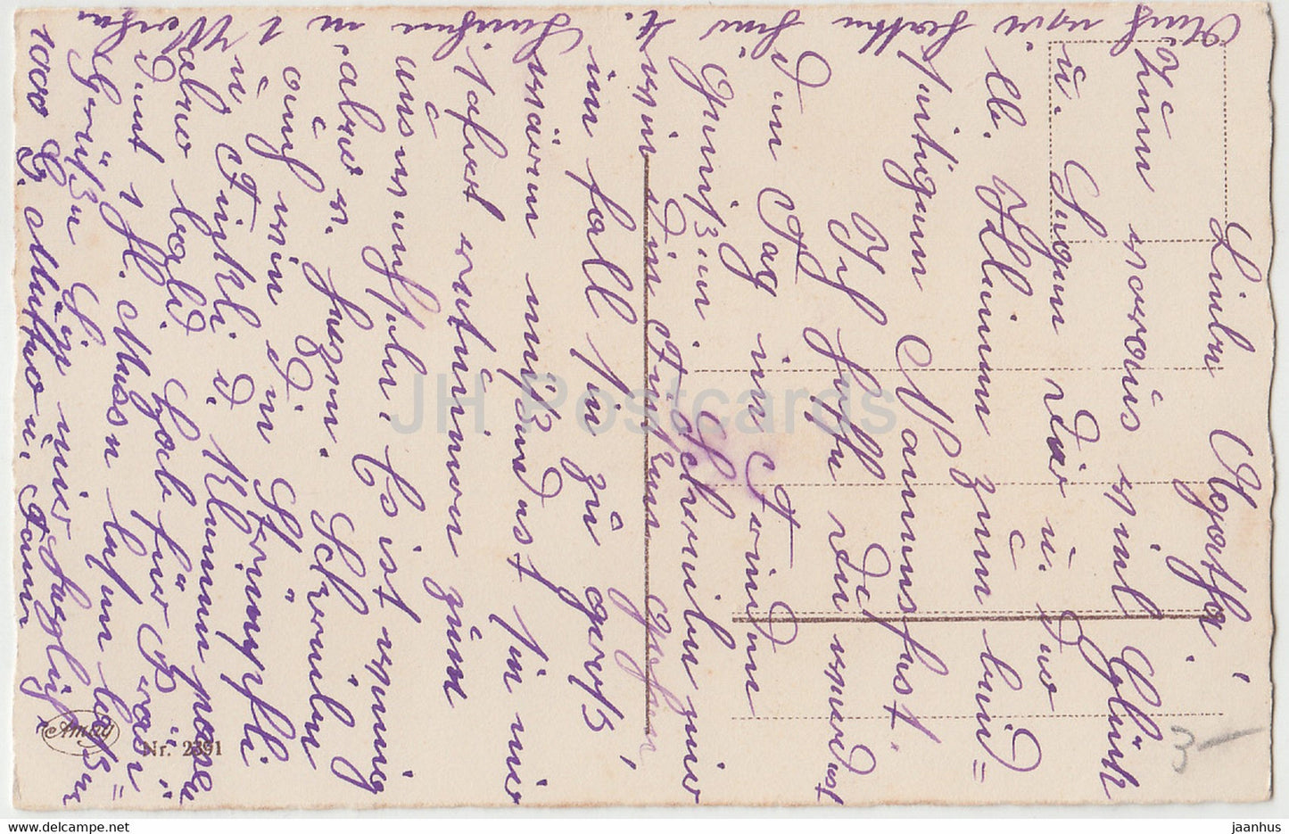 weiße rosa Rosen - Blumen - Illustration - Amag 2391 - alte Postkarte - gebraucht