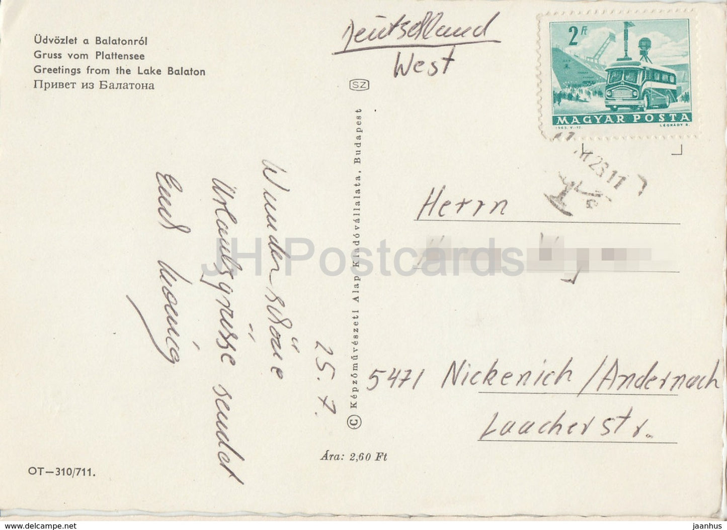 Salutations du lac Balaton - hôtel - camping - multiview - Hongrie - utilisé