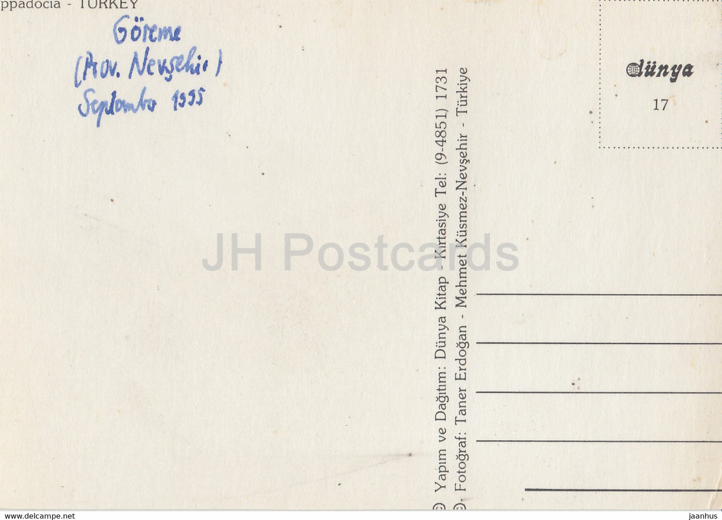 Cappadoce - 1995 - Turquie - d'occasion