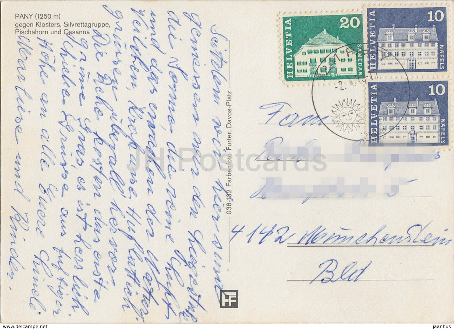 Pany 1250 m gegen Klosters - Silvrettagruppe - Pischahorn - Casanna - 1970s - Switzerland - used