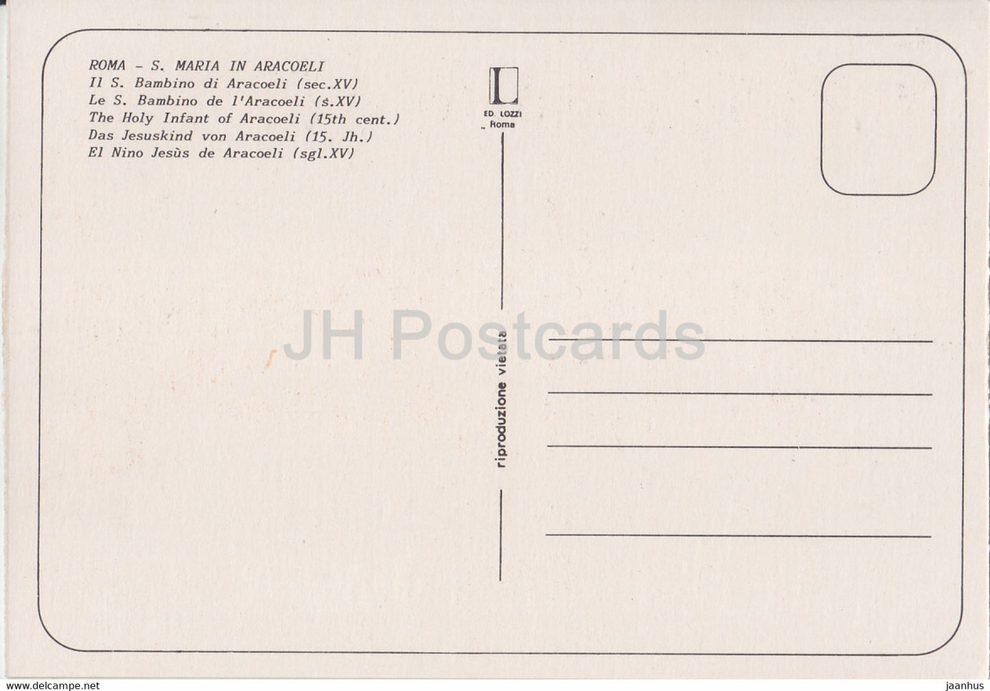 Roma - Rome - S Maria in Aracoeli - Il s Bambino di Aracoeli - Le Saint Enfant - Italie - Italia - inutilisé