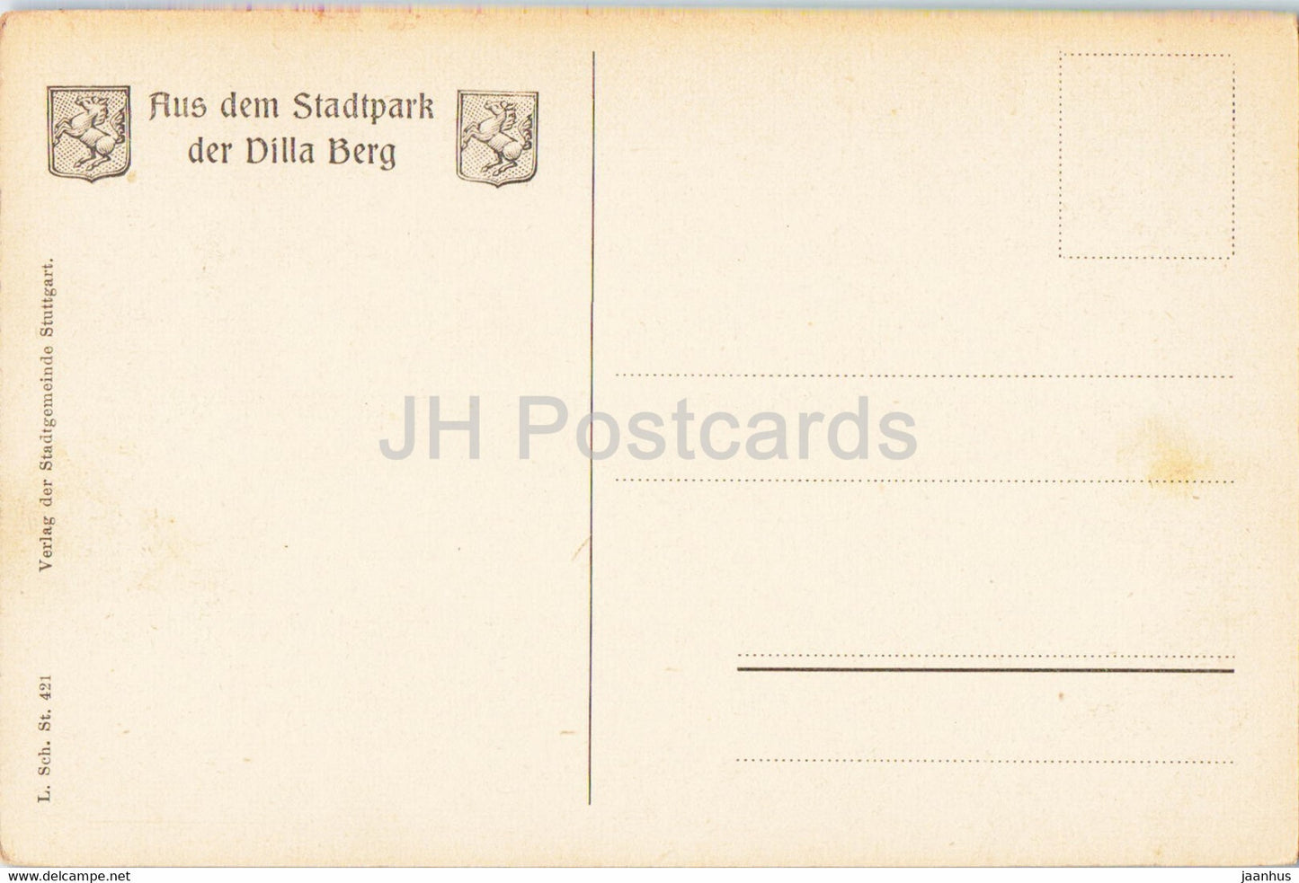 Aus dem Stadtpark der Villa Berg - alte Postkarte - Deutschland - unbenutzt