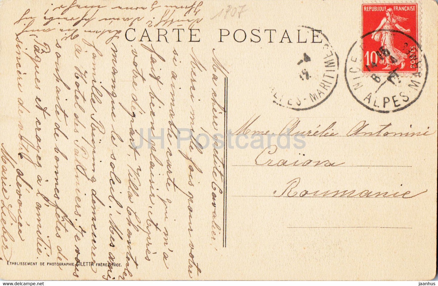 Nice - Villa Chantecler Mme Brunon - carte postale ancienne - France - occasion