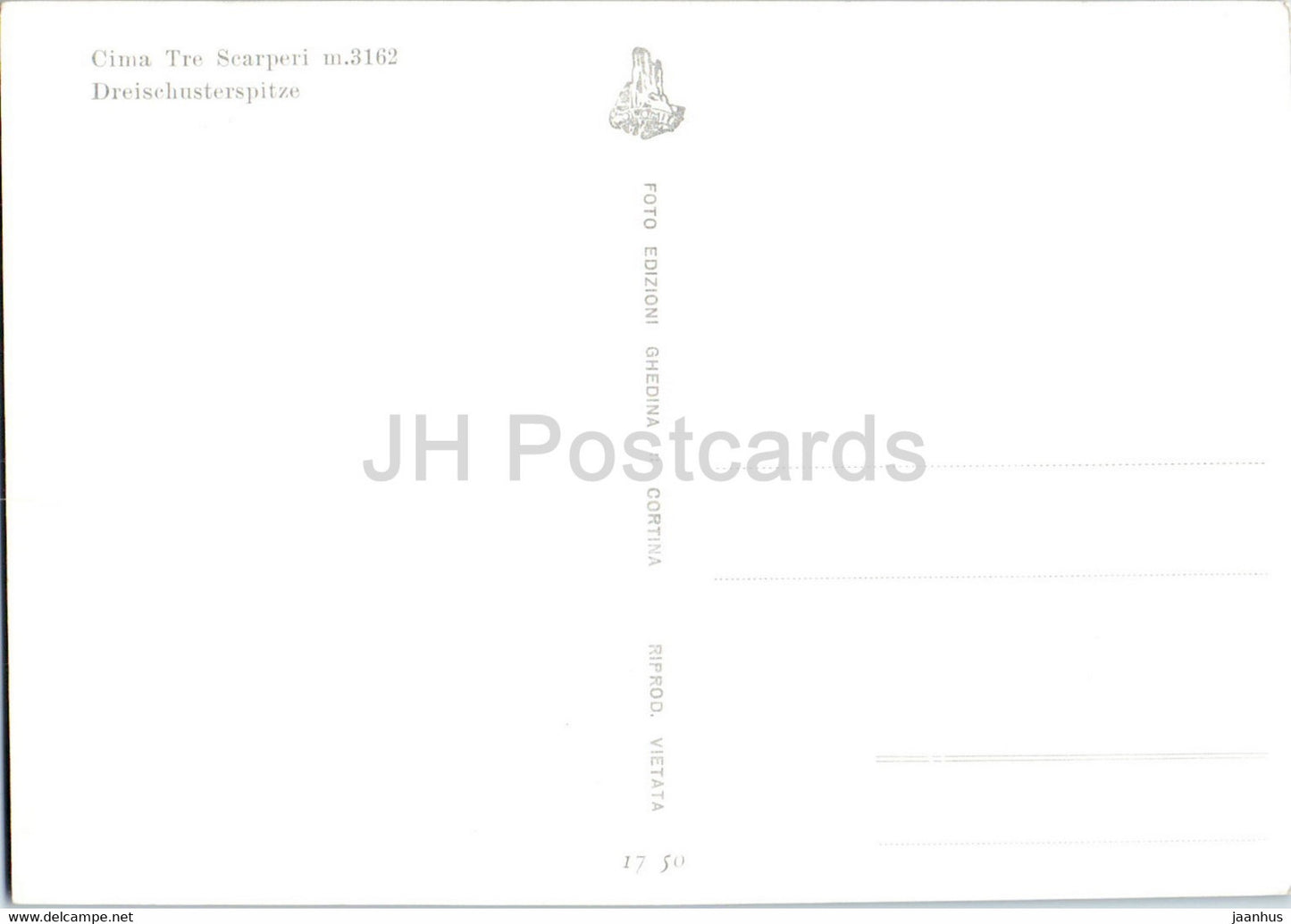 Cima - Tre Scarperi 3162 m - Dreischusterspitze - old postcard - Italy - unused