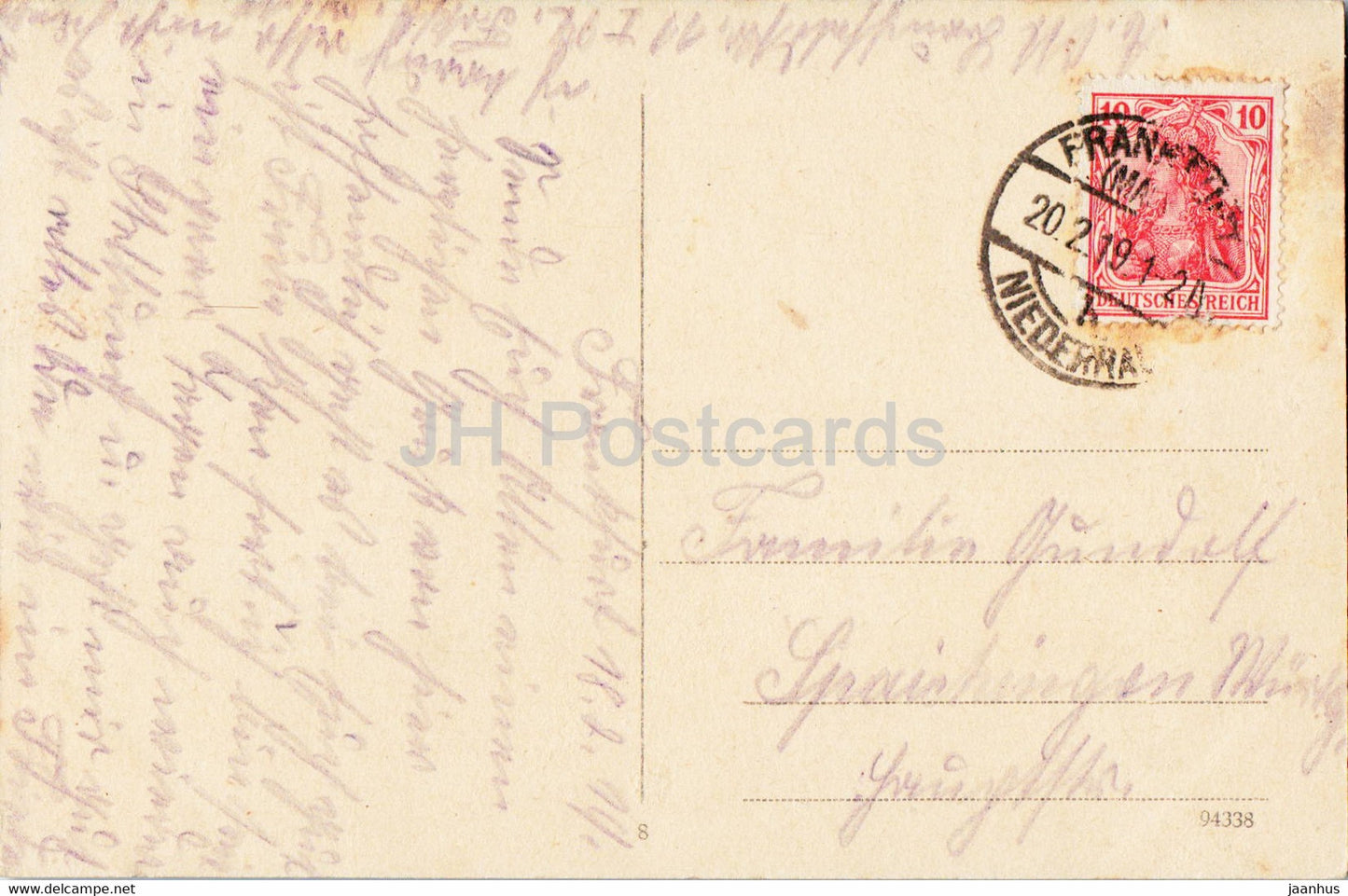 Frankfurt a M - Hohenzollernanlagen und Kgl Eisenbahn Direktion - old postcard - 1919 - Germany - used