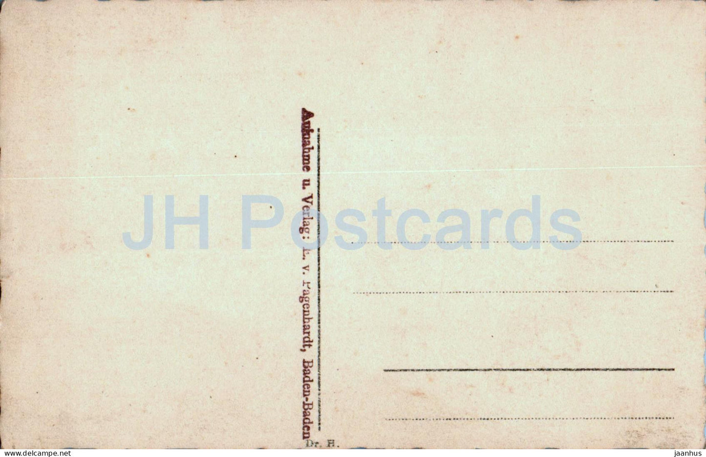 Einsamer Geselle - Baden Baden - E v Pagenhardt - alte Postkarte - Deutschland - unbenutzt