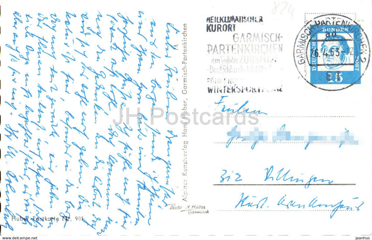 Riessersee gegen Zugspitzgruppe - 1963 - Germany - used