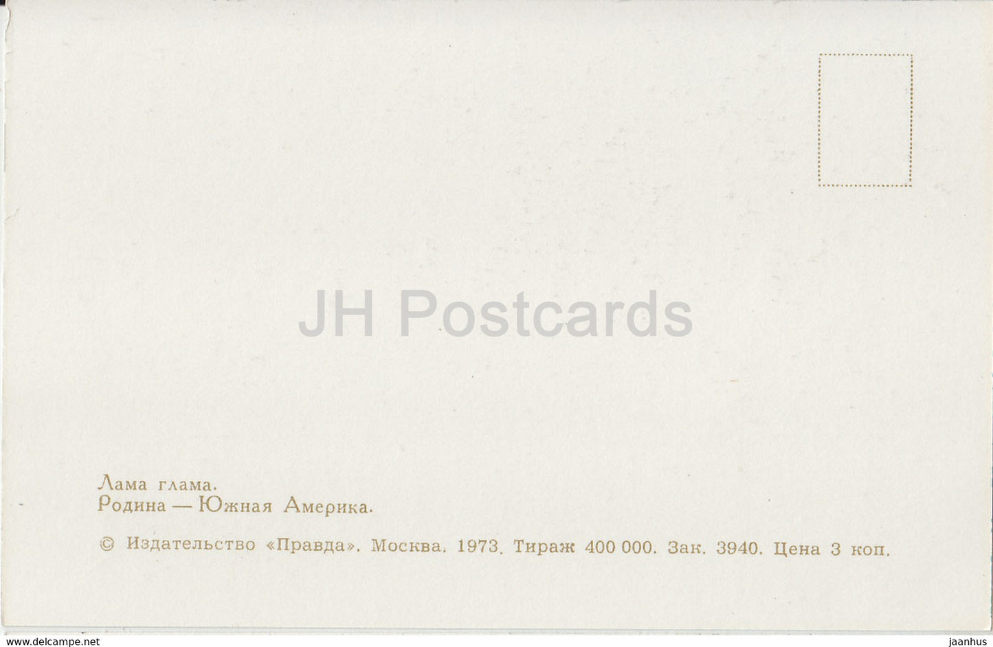 Llama - Lama glama - Moscow Zoo - animals - 1973 - Russia USSR - unused