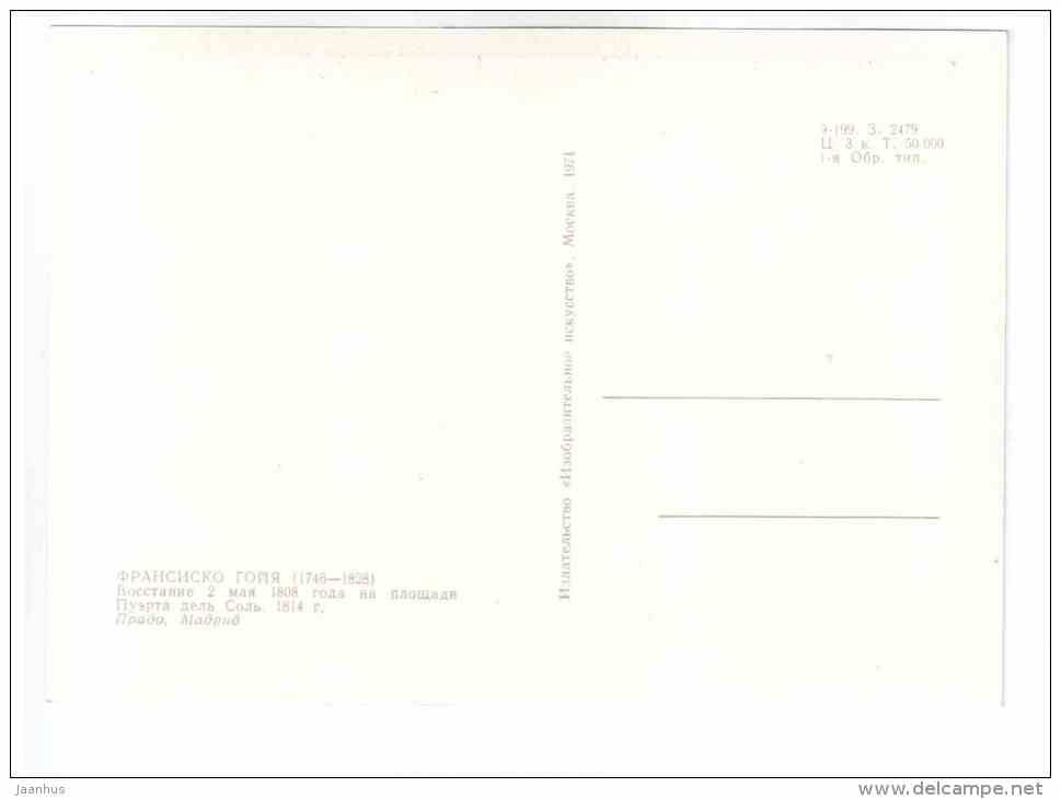 painting by Francisco Goya - Second of May 1808 at Puerta del Sol , 1814 - horse - spanish art - unused - JH Postcards