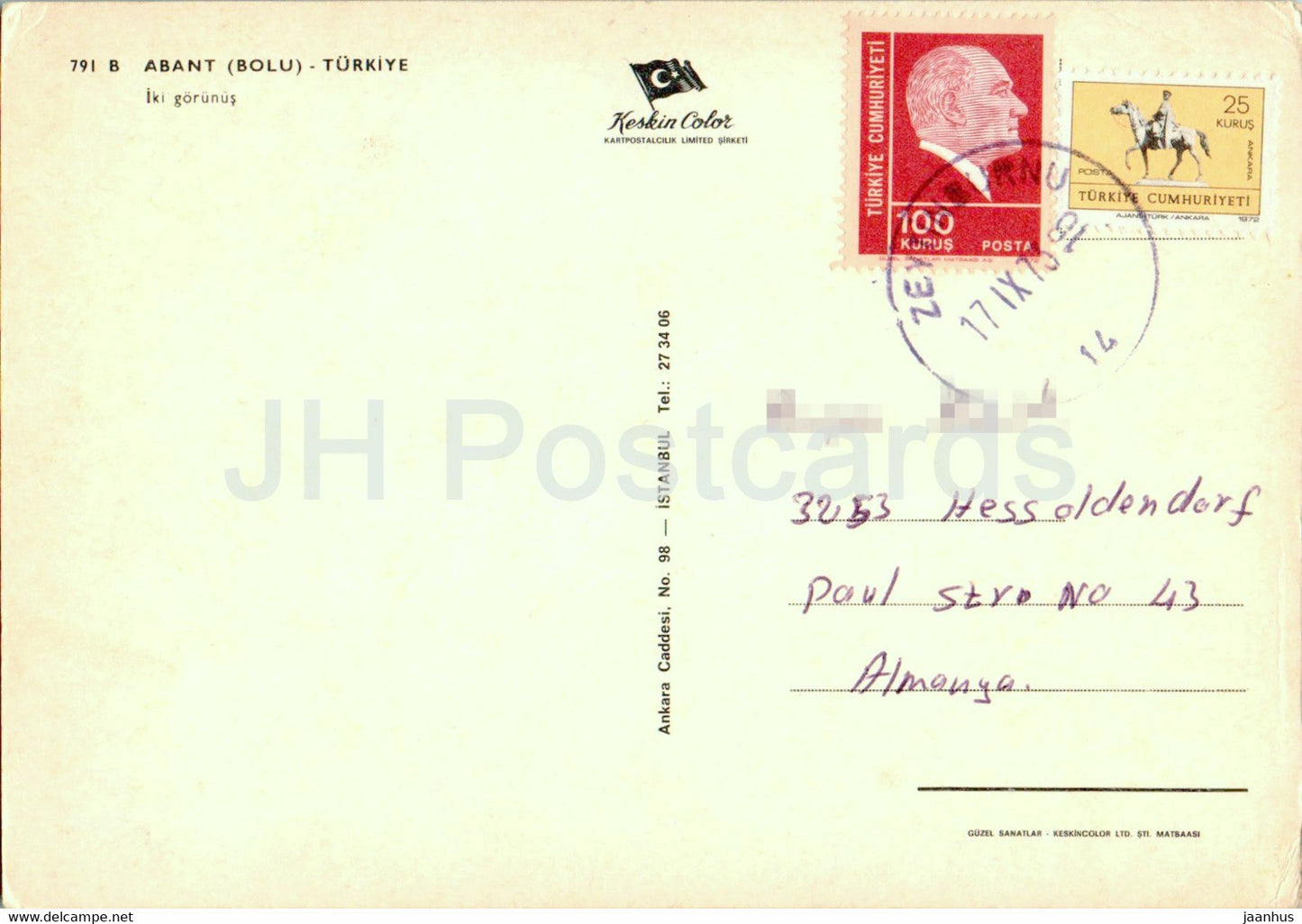 Abant - Bolu - iki gorunus - 1976 - Turkey - used