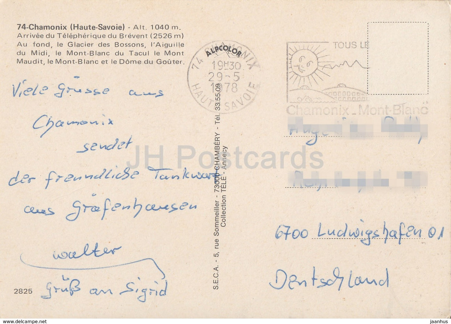 Chamonix - Arrivee du Telegraphique du Brevent - Mont Blanc - Mont Maudit - 1978 - France - used