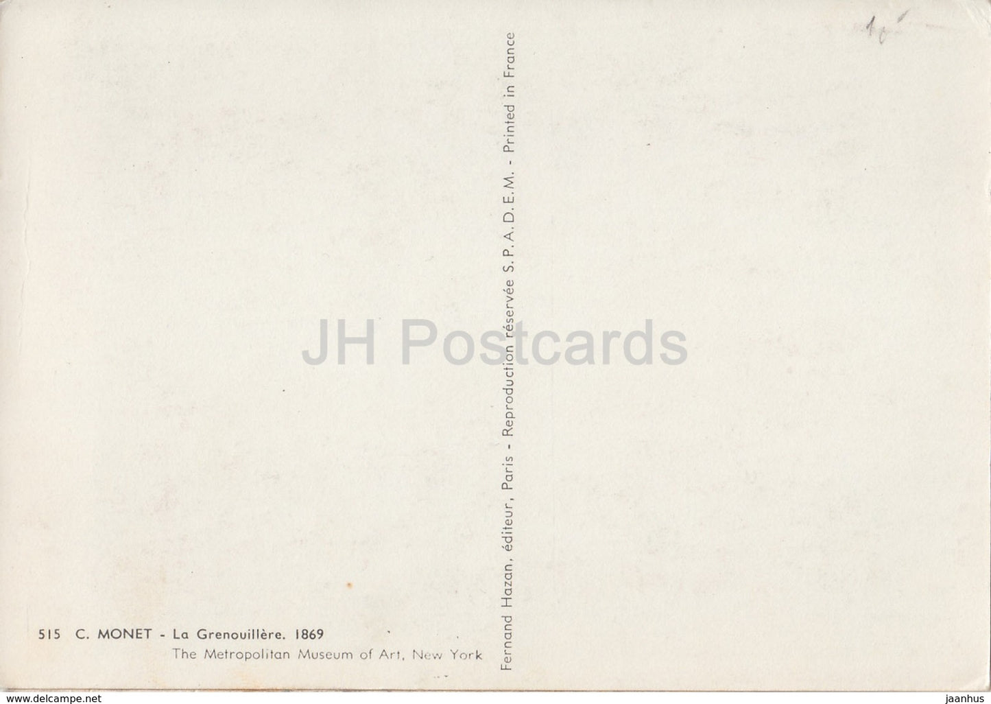 painting by Claude Monet - Le Grenouillere , 1869 - French art - France - unused