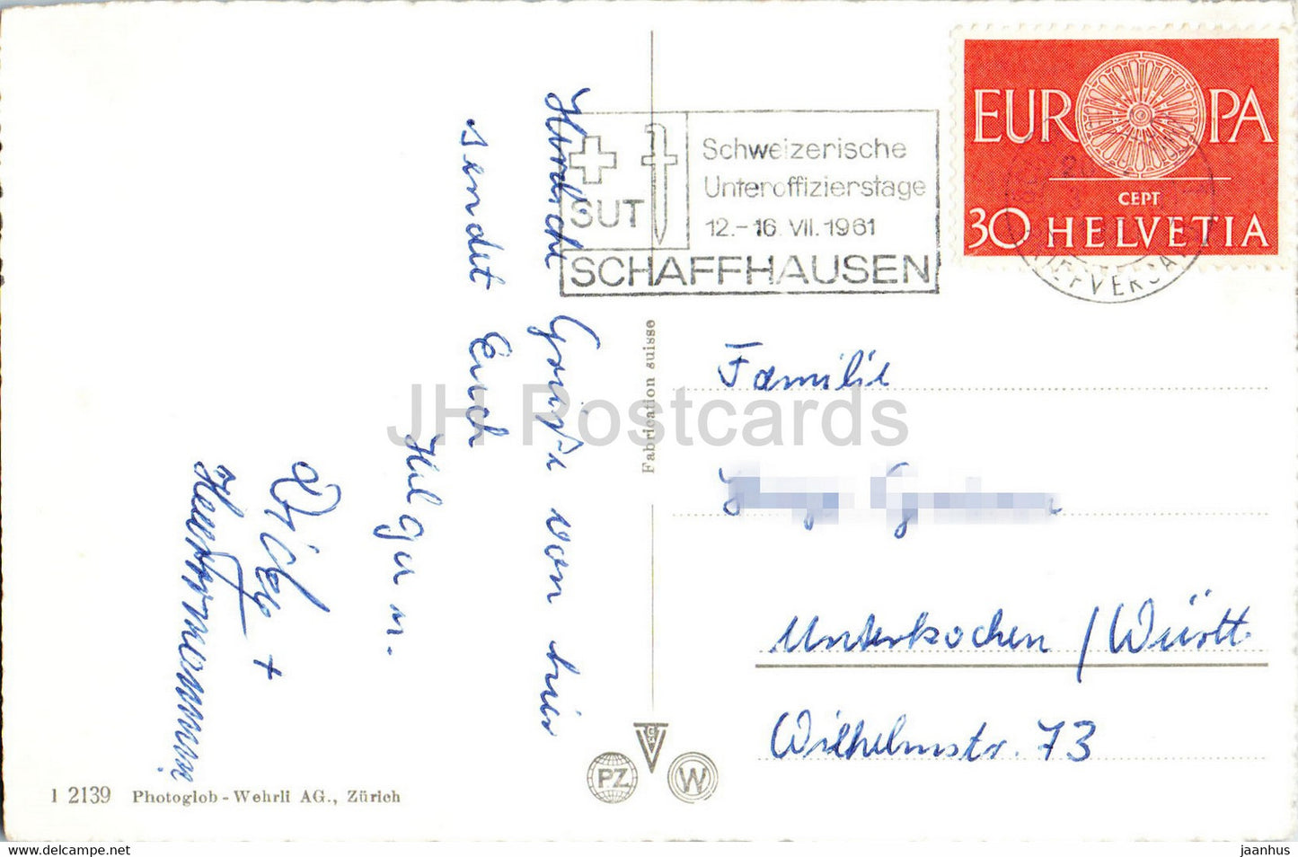 Zurich - Utoquai und Quaibrucke - tram - bridge - 2139 - 1961 - Switzerland - used