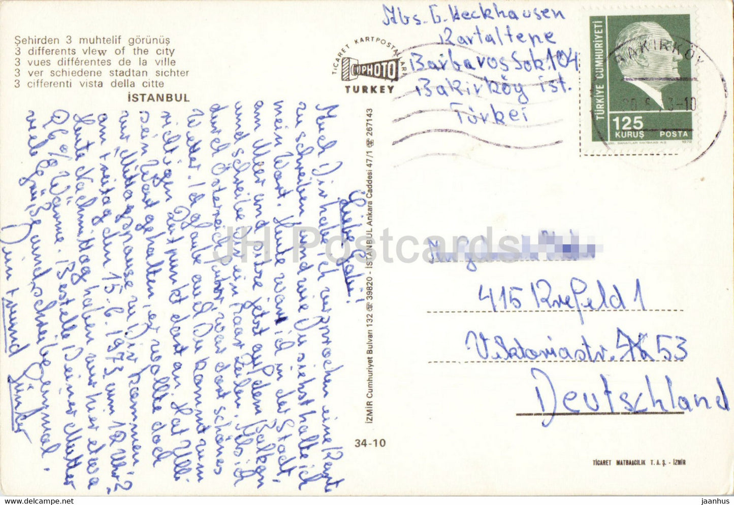 Istanbul - 3 Differents View of the City - ship - bridge - Photo - Turkey - used