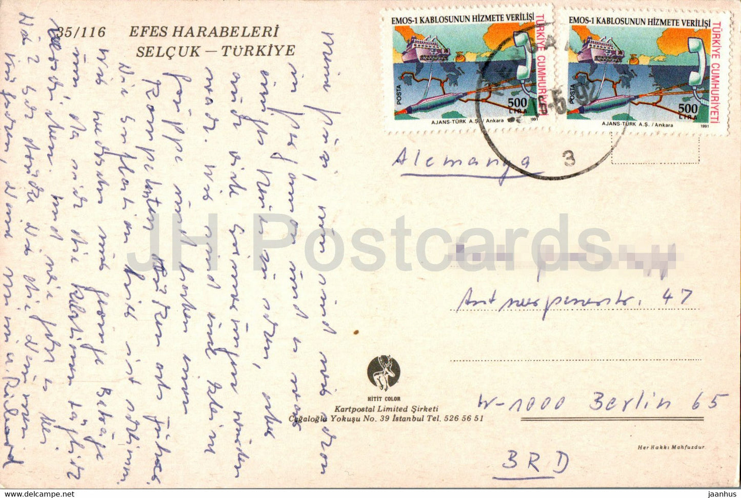 Ephesus - Efes Harabeleri - Selcuk - ruins - ancient world - 1992 - Turkey - used