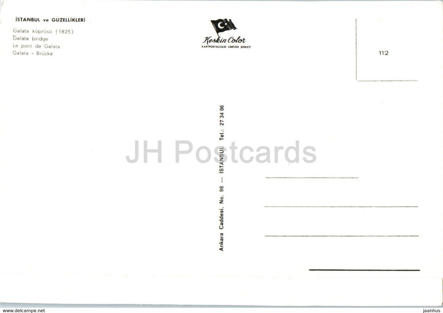 Istanbul - Galata Bridge - ship - bus - car - 112 - Keskin - Turkey - unused