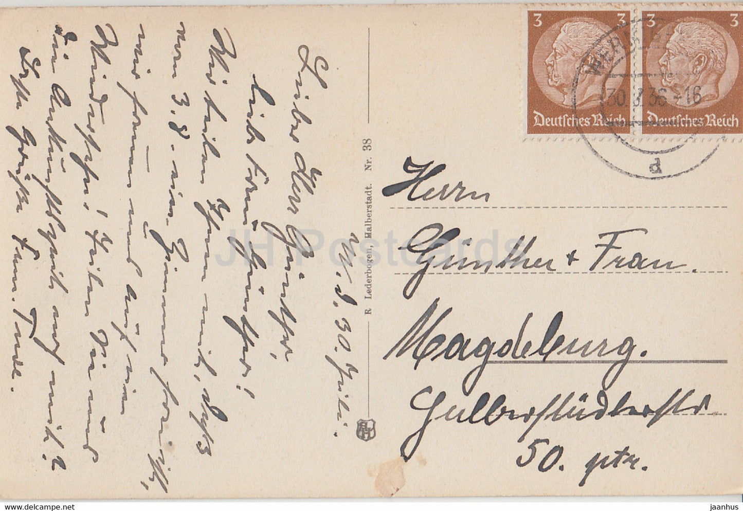 Wernigerode - Blick von der Schlossterrasse - 38 - old postcard - 1936 - Germany - used