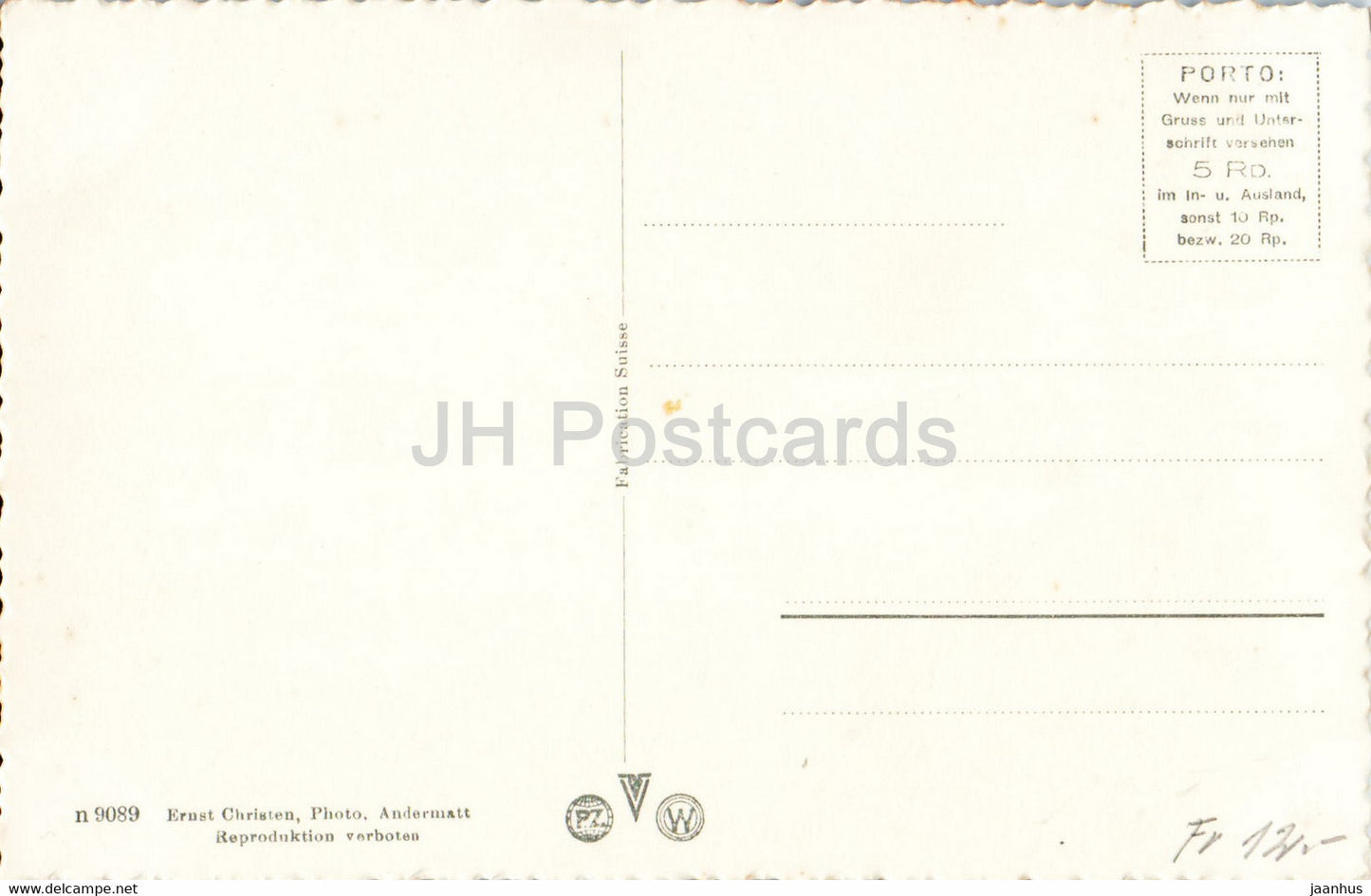 Andermatt 1444 m - 9089 - 1 - carte postale ancienne - Suisse - inutilisée