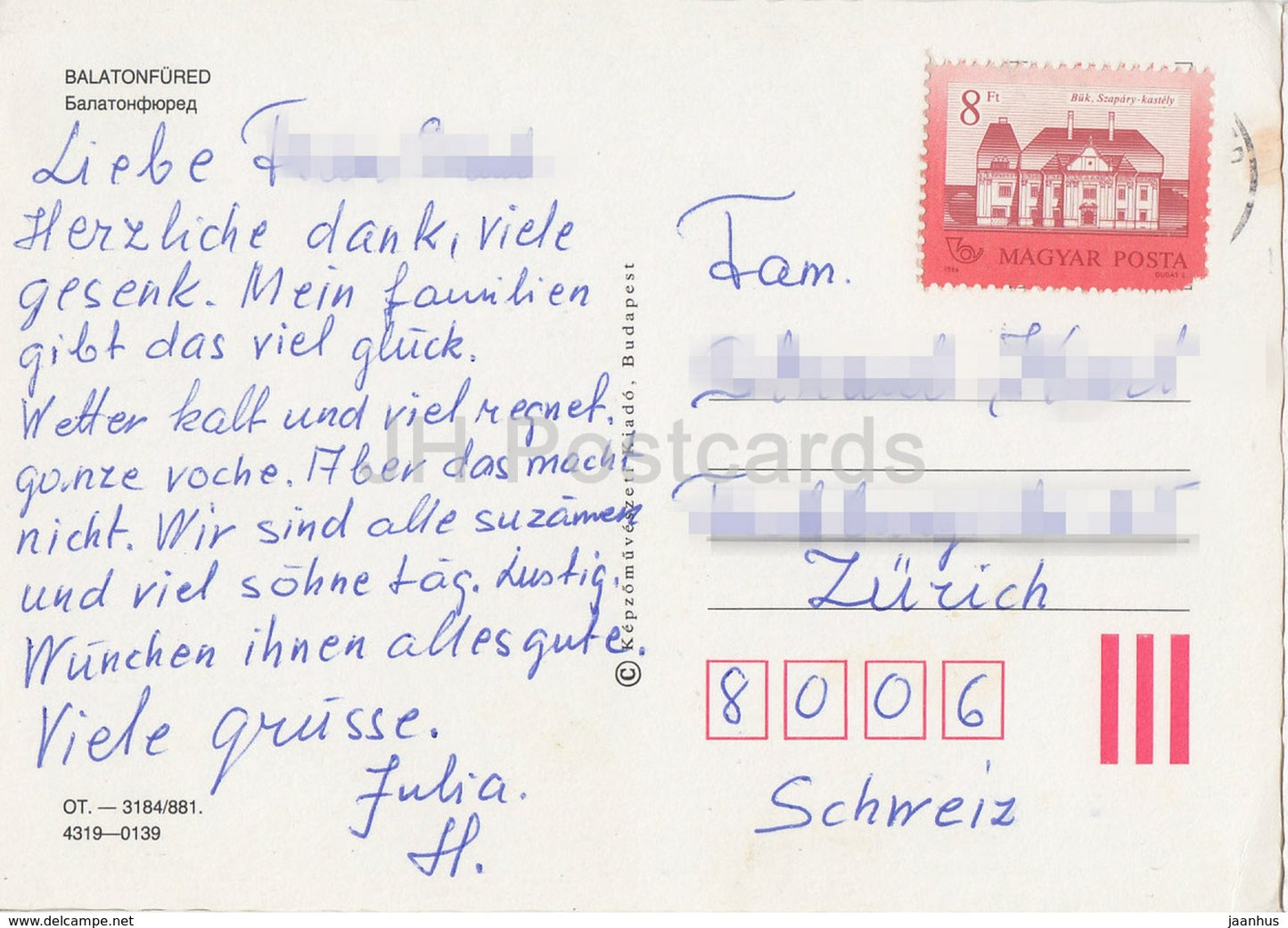 Balaton - Balatonfured - passenger boat - post office - multiview - Hungary - used