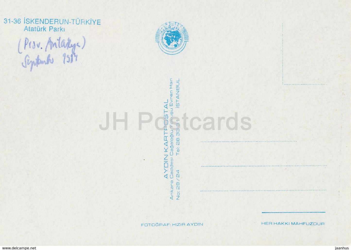 Iskenderun - Ataturk Park - 1984 - Turquie - occasion