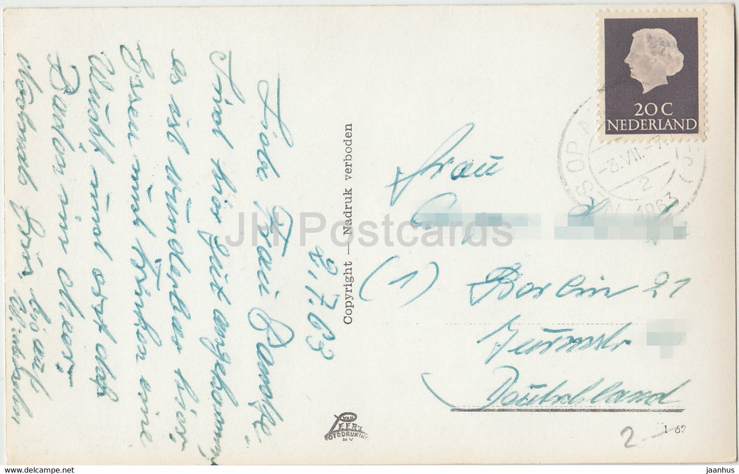 Ameland - Nes Heerlijk baden in de Noordzee - plage - 1963 - Pays-Bas - utilisé