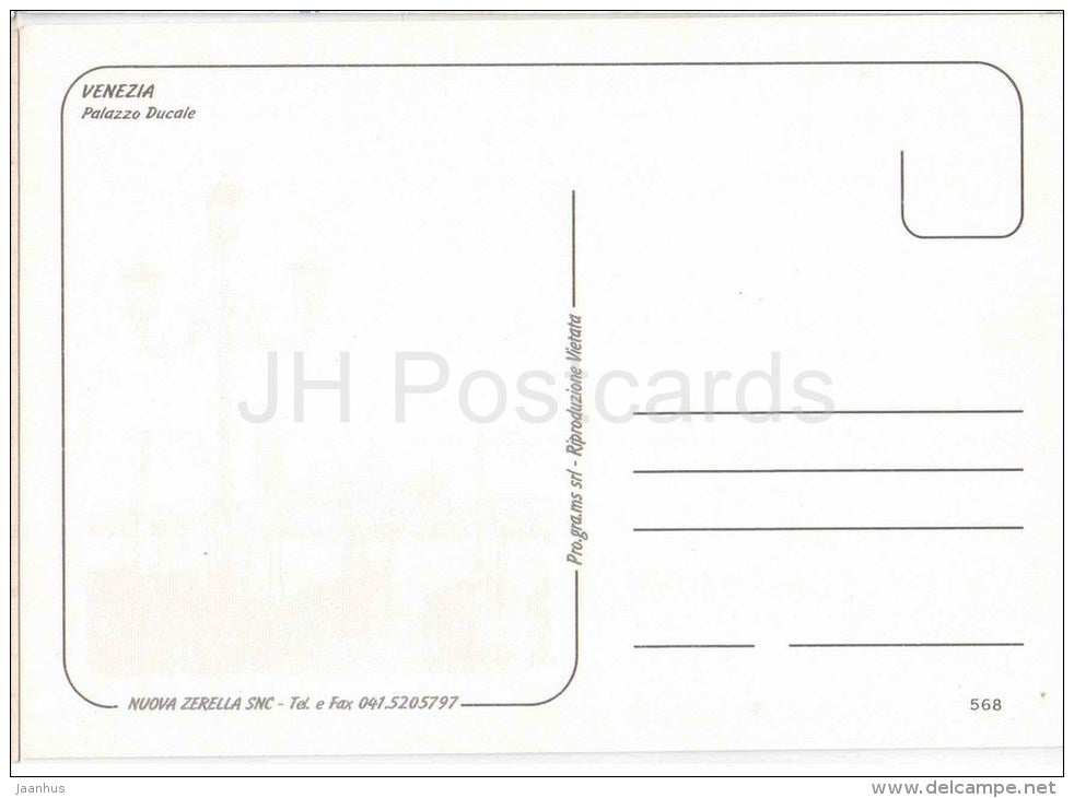 Palazzo Ducale - palace - Venezia - Veneto - 568 - Italia - Italy - unused - JH Postcards