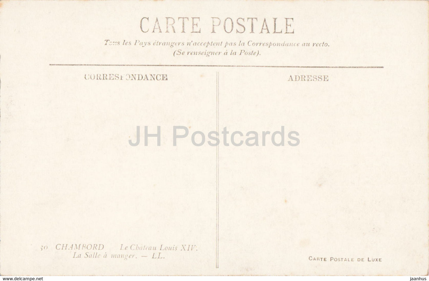 Chambord - Le Chateau Louis XIV - La Salle a manger - 30 - Schloss - alte Postkarte - Frankreich - unbenutzt