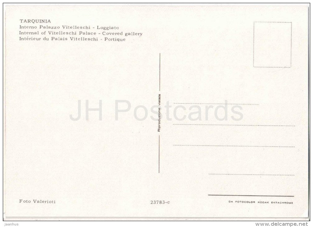 interno Palazzo Vitelleschi , loggiato - palace , gallery- Tarquinia - Viterbo - Lazio - 23783 -Italia - Italy - unused - JH Postcards