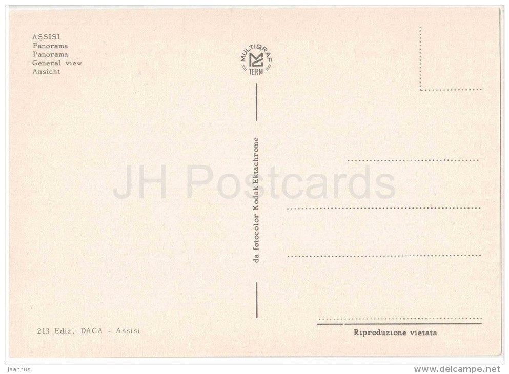 panorama - Assisi - Perugia - Umbria - 213 - Italia - Italy - unused - JH Postcards