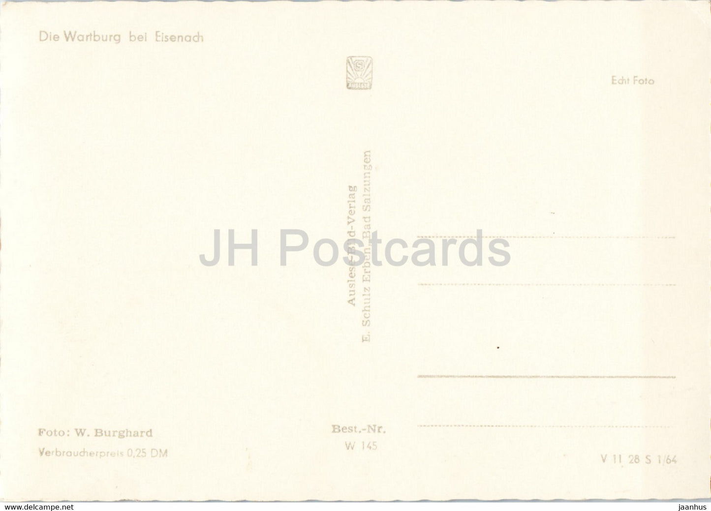 Die Wartburg bei Eisenach - 1 - old postcard - Germany DDR - unused